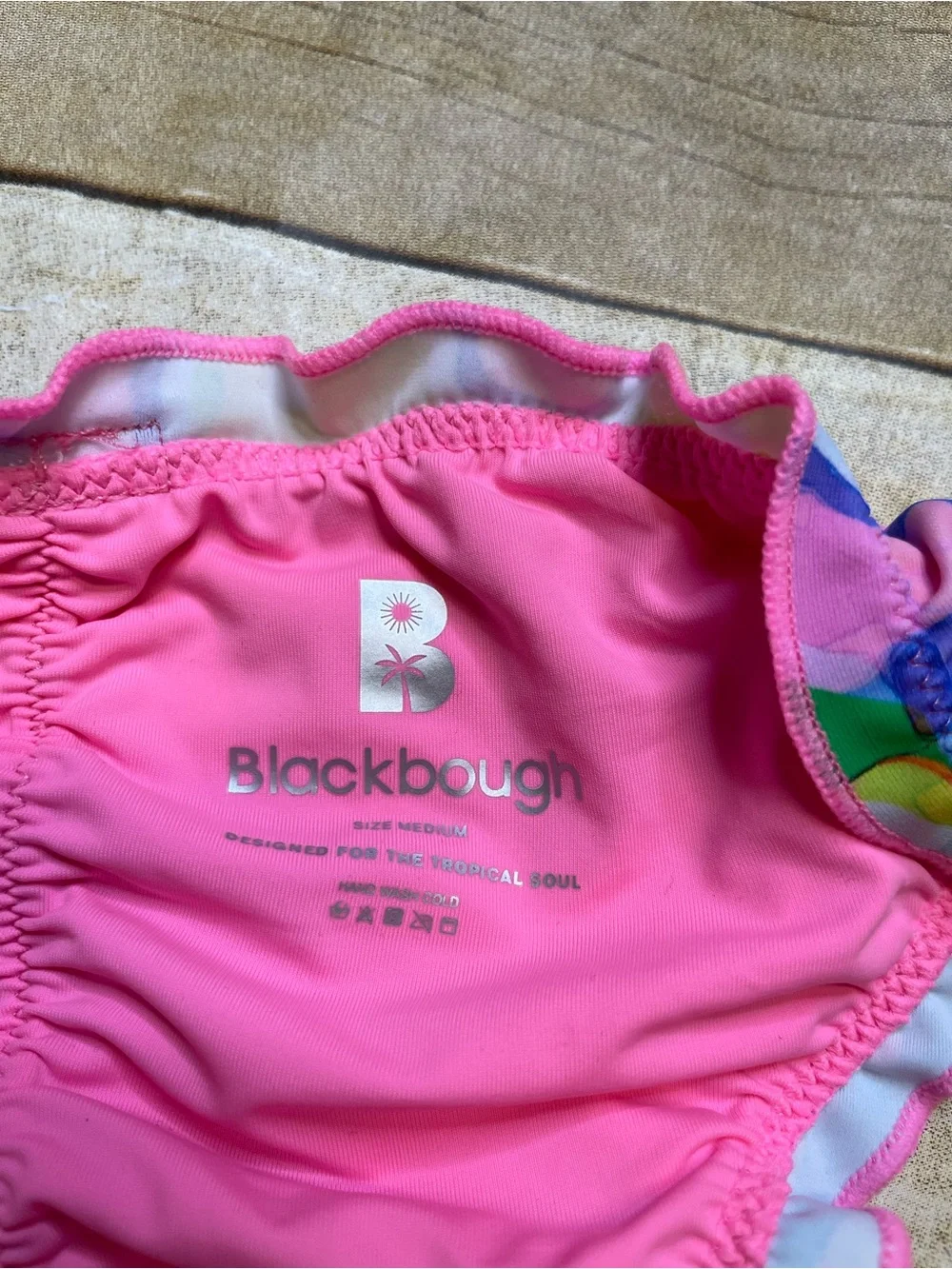 Blackbough Two Piece Ruffle Bikini Colorful String Ring Top
